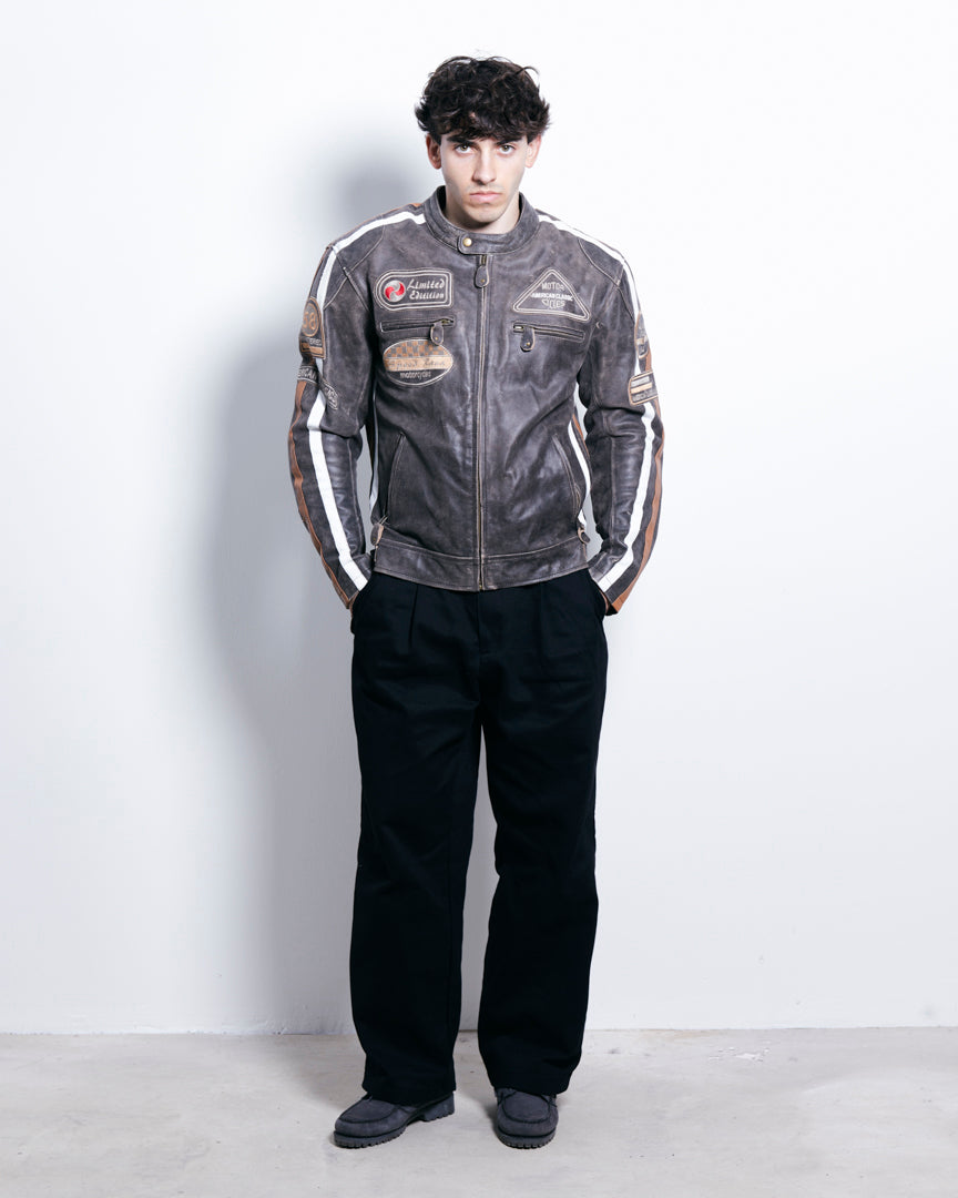 Chaqueta Moto cuero Vintage Galaxy (M)