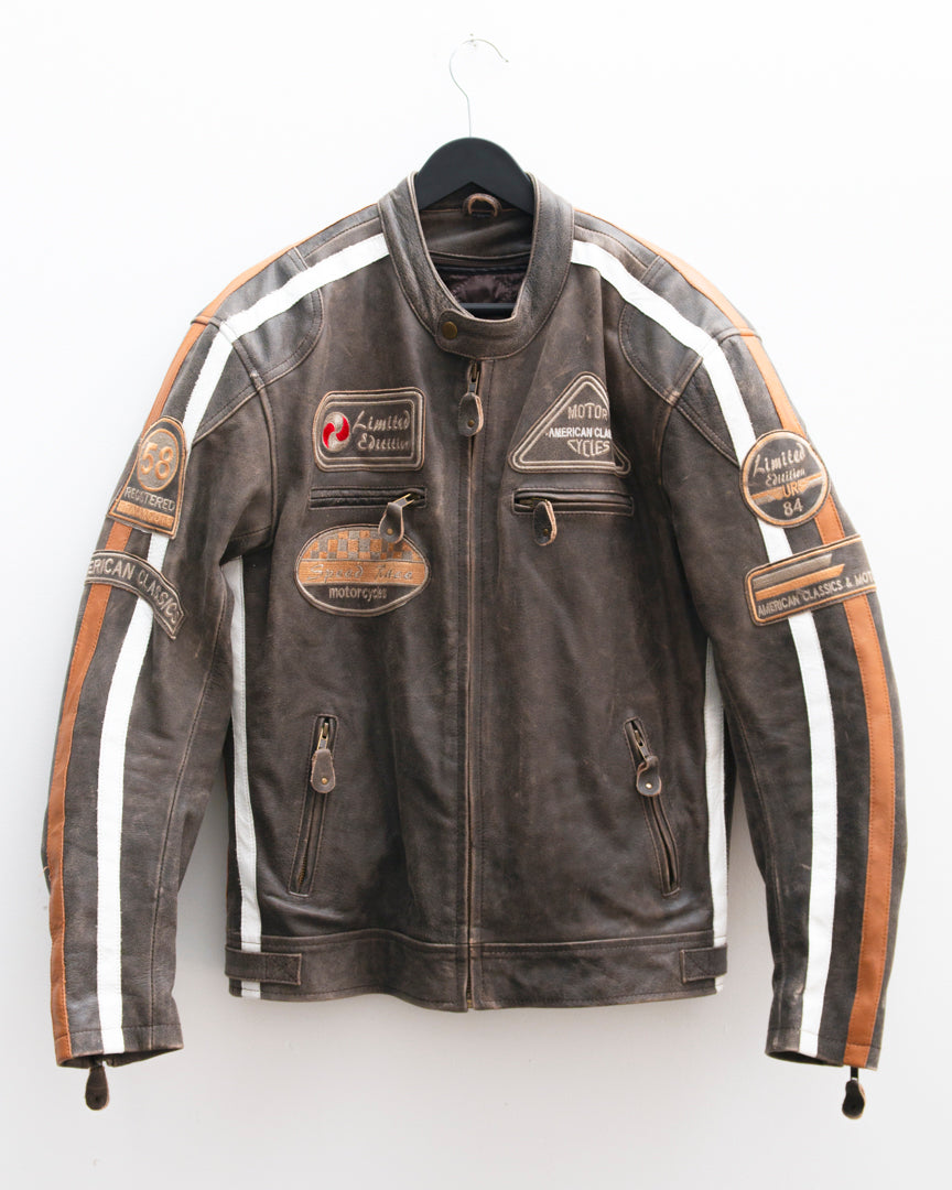 Chaqueta Moto cuero Vintage Galaxy (M)
