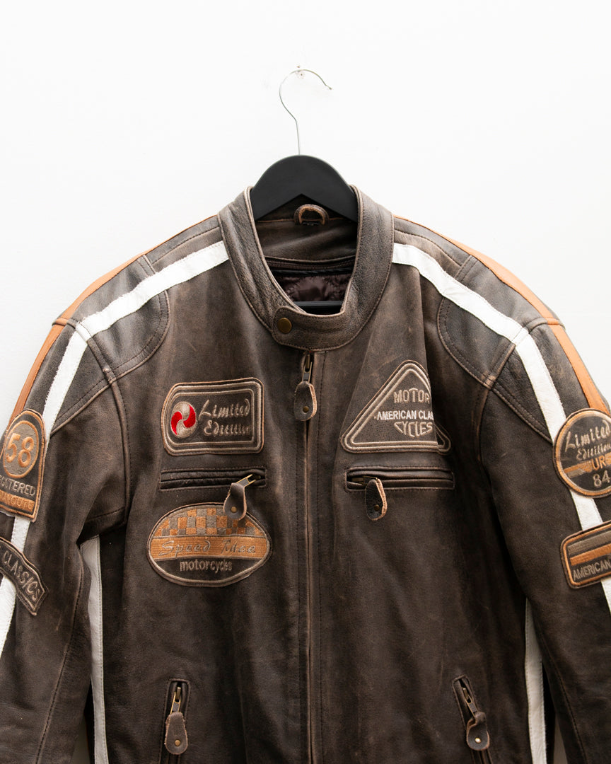 Chaqueta Moto cuero Vintage Galaxy (M)