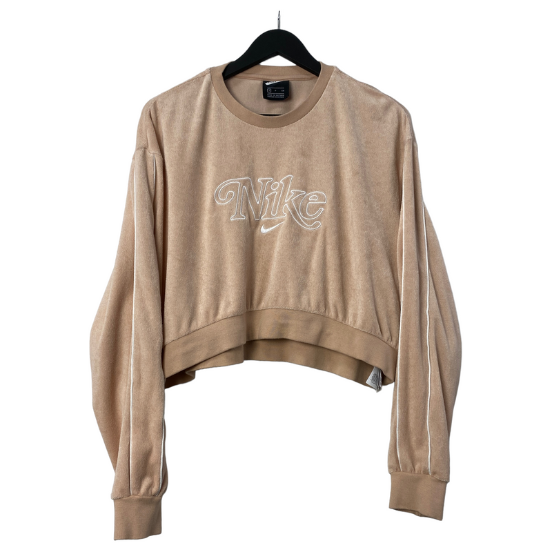 Nike crop retro terry towelling crop sweatshir sales